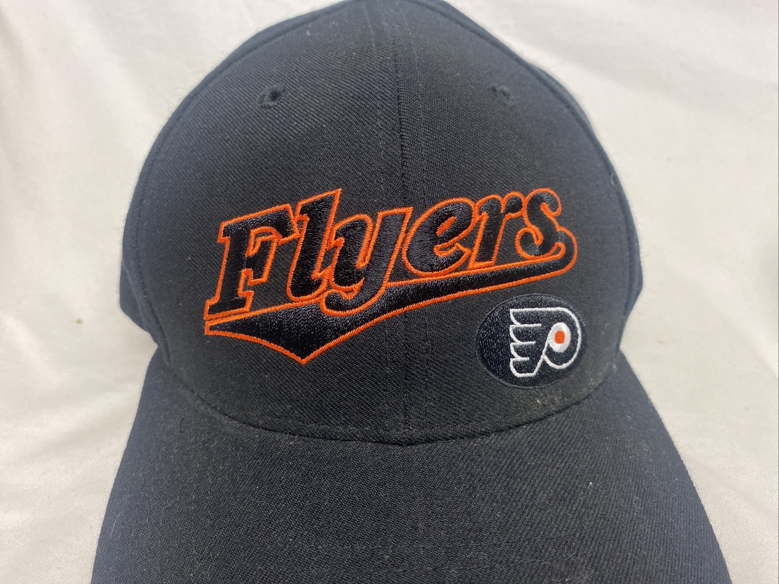 Vintage Philadelphia Flyers NHL Snapback Hat Cap Black Orange Twins Enterprise