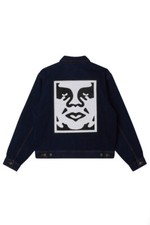 Obey Icon Hardwork Zip Up Jacket -  Rinse Indigo