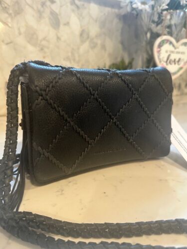 NWT Aimee Kestenberg Handbag Womens Size Black Quilted Crossbody Leather
