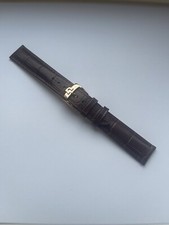 Beautiful NEW 18mm FOR OMEGA Brown Leather Strap  Gold Colour Buckle BARGAIN