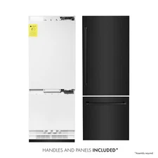 ZLINE NEW 30" PANEL READY REFRIGERATOR BLACK STAINLESS WATER ICE RBIV-BS-30