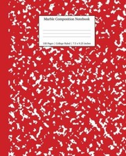 Marble Composition Notebook College Ruled: Red Marble Notebooks, School Sup...