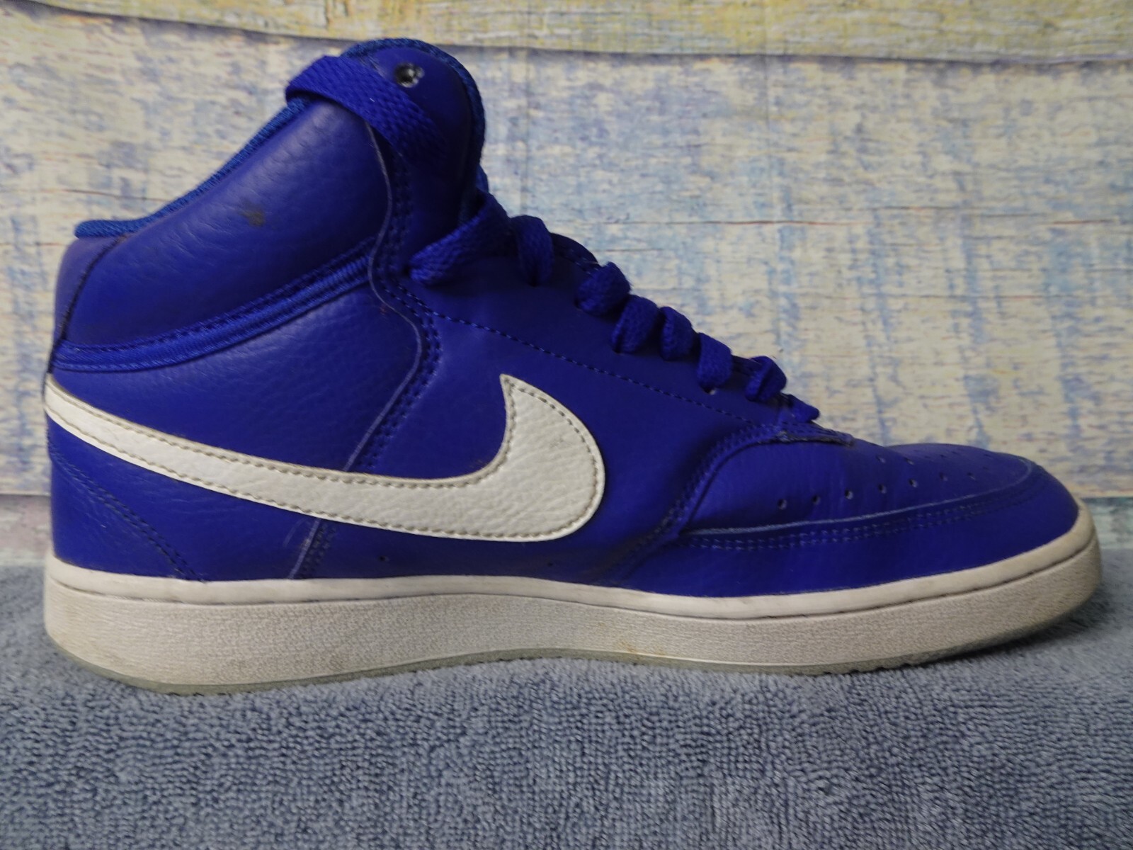 Nike Mens Court Vision Mid CD5466400 Blue Leather Ba… Gem