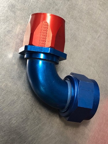 24AN AN24 Hose End Red/Blue Anodized -24AN 90 degree NEW - Picture 4 of 7