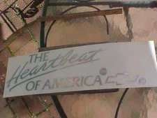 1985 THE HEARTBEAT OF AMERICA LARGE NOS SILVER BOWTIE VISOR WINDSHIELD DECAL