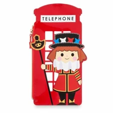 Disney Authentic it's a small world Beefeater Telephone Zip Case Coin Purse NWT