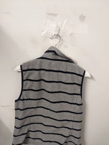 Nautica Vest Womens Size L Grey Gray Polyester Sherpa Fleece Full Zip Fur Neck - Picture 8 of 9