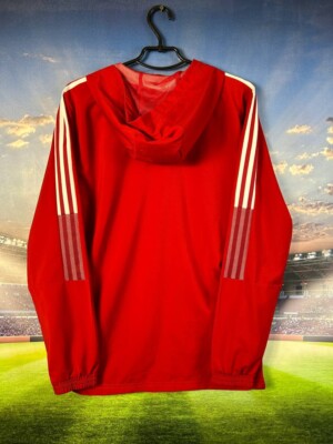 Berlin Union Training Football Soccer Jacket With Hood Red Adidas Men Size S