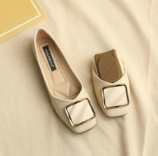 Women's Fashion Gentle Soft Bottom Flat Low Mouth All-match Square Shoes