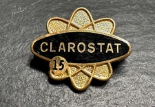 VINTAGE 24K GOLD PLATED CLAROSTAT 15 YEAR EMPLOYEE SERVICE PIN G739