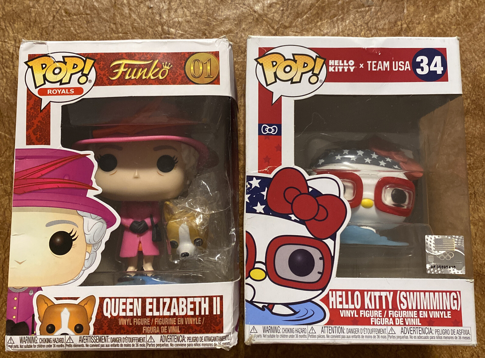 Funko Pop Queen Elizabeth Ii With Corgi,Hello Kitty #01 ,34 Vinyl Figures