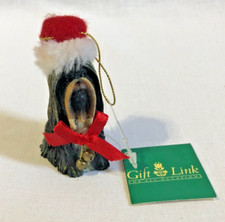 Shi Tzu Dog Christmas Ornament Gift Link Resin New With Tag
