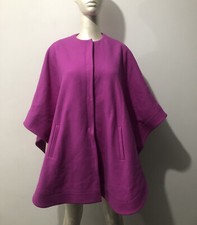 Emilio Pucci Wool Silk Cashmere Cape Pink Uk 8 It 40