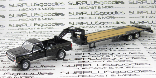 Greenlight Black 1981 DODGE RAM Power PROSPECTOR Pickup w/Gooseneck Trailer