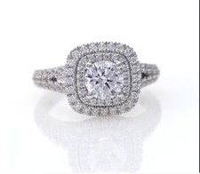 1.18Ct White Round Simulated Diamond Engagement Ring Solid 925 Sterling Silver