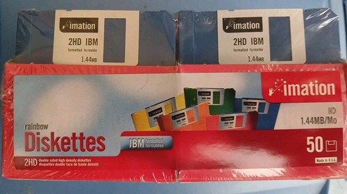50 New Sealed Rainbow Diskettes 3 1/2 inch Floppy Discs Imation - Afbeelding 4 van 5