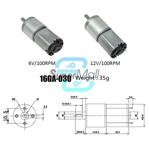 DC 3V 6V 12V 100RPM Micro Speed Reduction Gear Motor Wheel Shaft Metal Gearbox - Bild 9 von 118