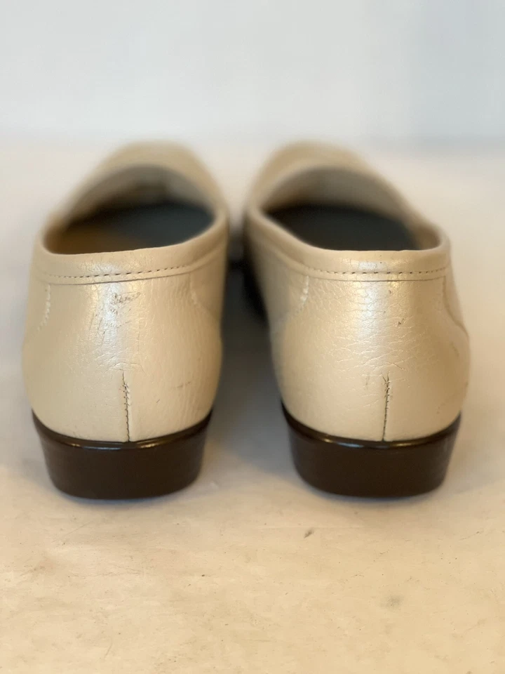 SAS Tripad Pearl Bone Leather Moc Toe Slip On Comfort Loafers Size 8 S (A+) - Image 4 of 4