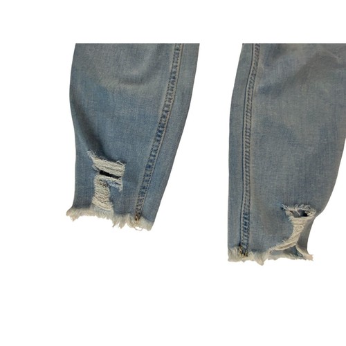 Hollister Womens Jeans Light Blue W23 L26 Distressed High Rise Crop Super Skinny - Picture 6 of 14