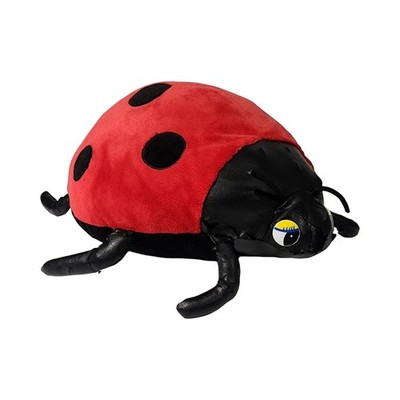 Cascade Toy Ladybug Plush Red Black Spotted Insect Faux Leather 12 Inch Vintage
