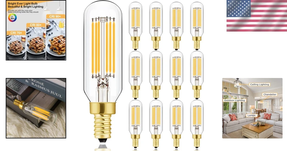 Pack of 12 Dimmable E12 LED Bulbs – 6W Soft White 3000K for Elegant Chandeliers - Image 2 of 4