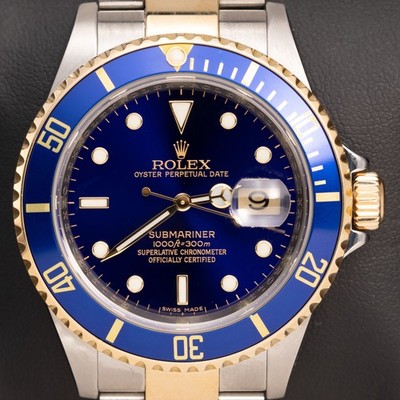 Rolex Submariner Date 16613 Uhr in Bluesy Edelstahl & 18K Gelbgold