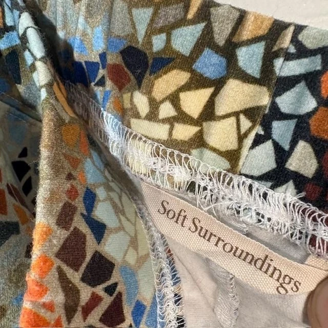 Pantalones Soft Surroundings Mujer XS Multicolor Estampado Mosaico Leggings Azul 2BB56 Foto 4 de 4