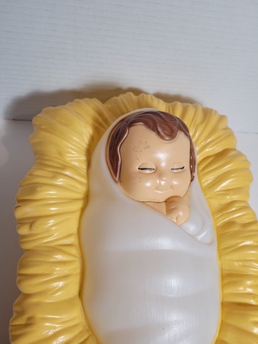 Vintage Bambino Gesù Soffiatore Stampo Natale Natività Generale Schiuma Plastica Made in USA - Foto 6 di 12
