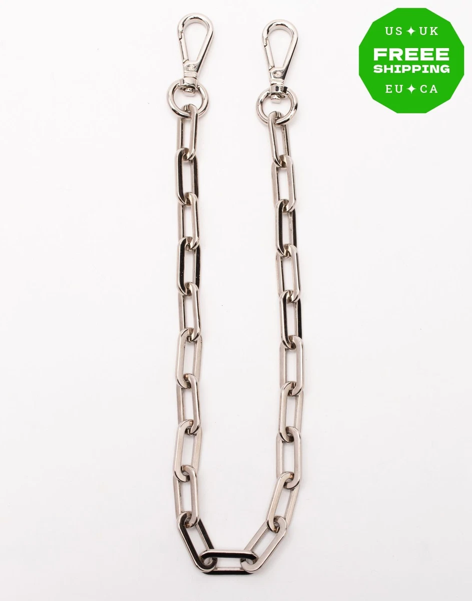 RRP€295 DSQUARED2 Jeans Chain / Keyrings Silver Tone Engraved Logo