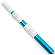 15-Foot Adjustable Telescopic Pool Cleaning Pole - Heavy-Duty Aluminum Design