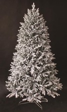 Image of Christmas Tree Flocked Snowy Luxury Bushy Pines Artificial Xmas Home Decor 6/7FT