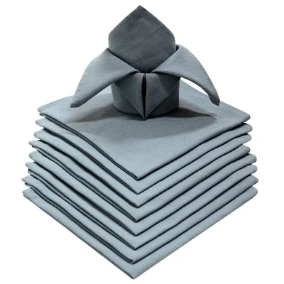 Gariella 9er Set Stoffservietten Textilservietten 45cm 100% Baumwolle Grau - Bild 1 von 4