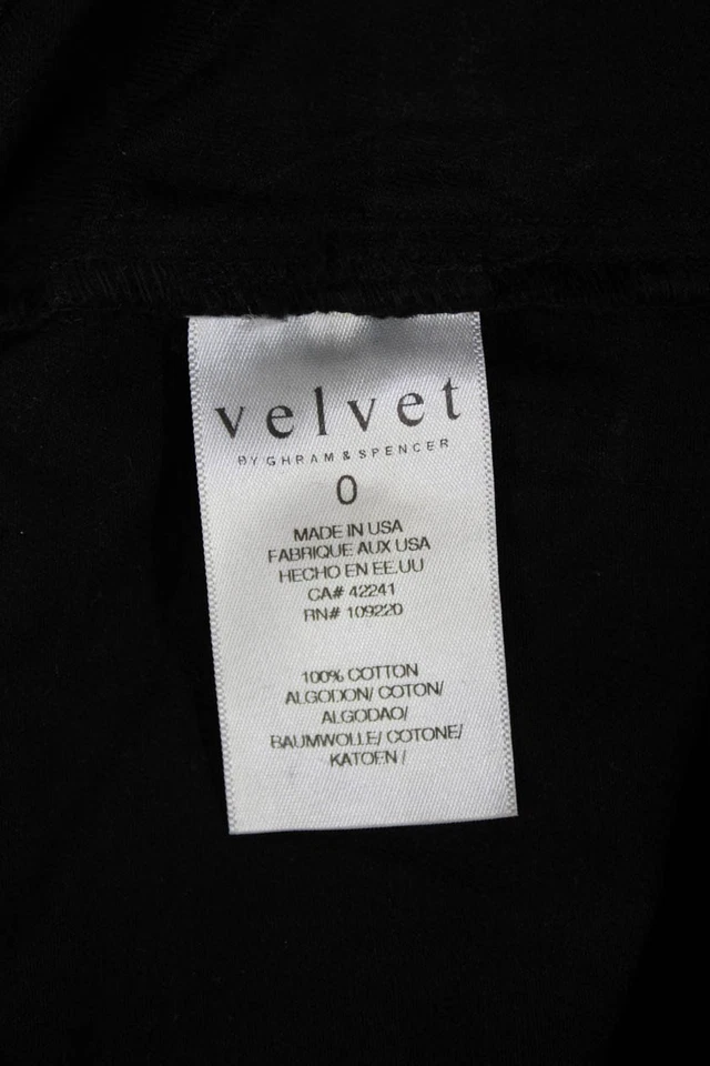 Pantalones cargo recortados unisex de terciopelo botones negros 100 % algodón talla 0 Foto 4 de 4