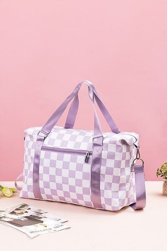 Zenana Checkered Multi-Pocket Travel Bag - Picture 10 of 12
