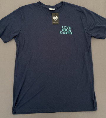 Where I'm From Shirt Mens Size XL Blue LOVE YOUR EARTH Graphic Short Sleeve New!