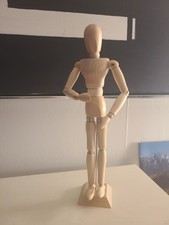 Posable Wooden Artist Mannequin Figure w/ Stand   Drawing Anatomy Model
