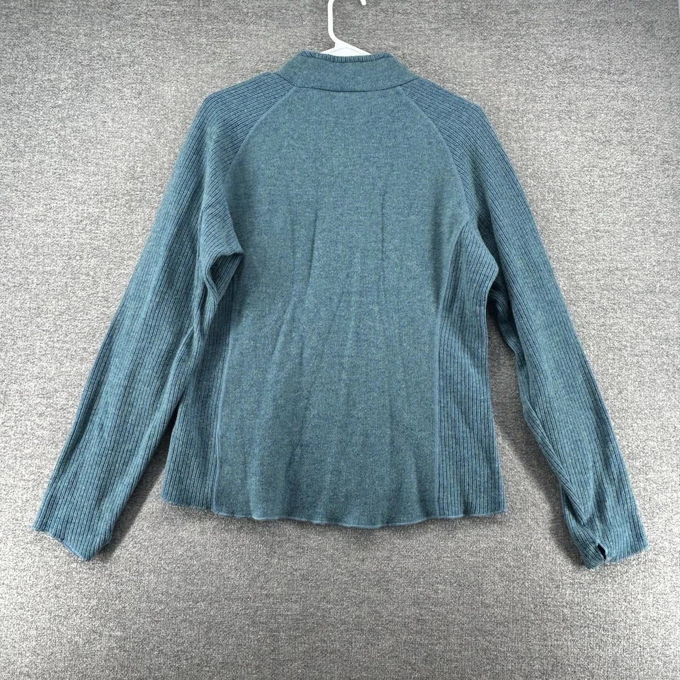 Mountain Hardware Sweater Top Woman Size Large Teal Wool Blend Casual Winter - Image 2 of 4