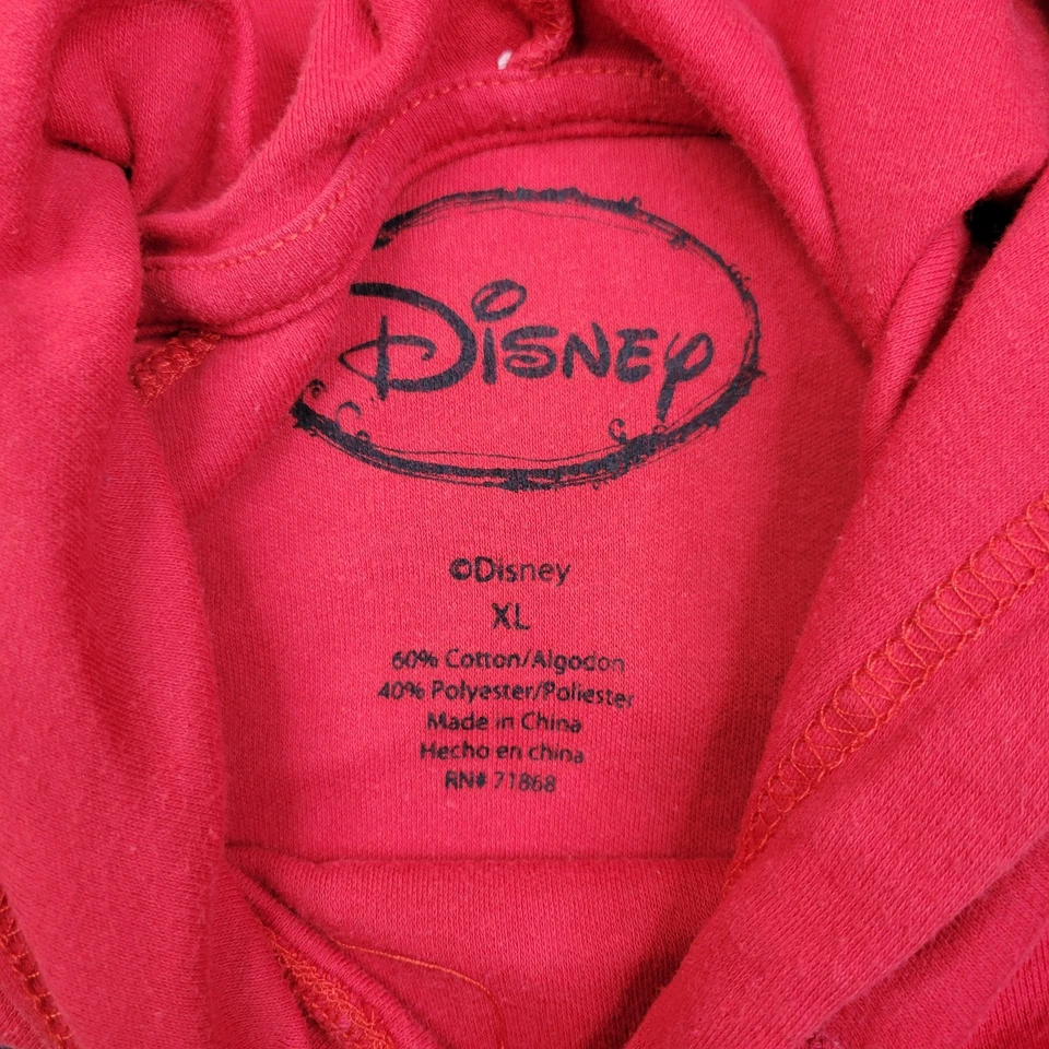 Sudadera con Capucha Disney Para Hombres XL Roja Pullover Sudadera Gráfica Mickey Mouse Parque Temático Foto 4 de 4