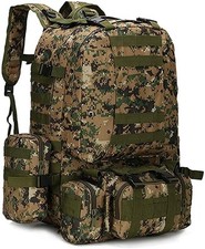 Military Tactical Backpack 4 In 1 Rucksack For Camping Hiking Hunting Bug Out
