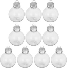 10Pcs Christmas Drink Balls Juice Bottles Clear Ornament Balls Christmas Fillabl