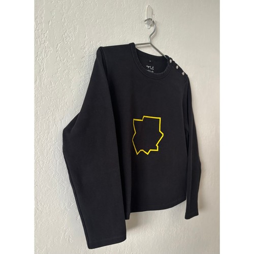 Agnès b. Artist's Series Top Size 2 Kleber Matheus Black Snap Shirt Made France - Picture 4 of 9