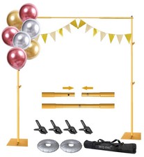 Pipe and Drape Photography Backdrop Stand Kit - Titanium Gold Adjustable Phot...