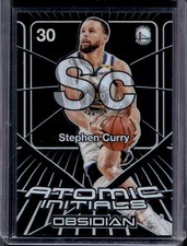 2024-25 Panini Obsidian Stephen Curry Atomic Initials #/125 Warriors