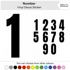 Numbers Vinyl Decal – Car, Van, Motorbike, Window, Door, Bin, Mailbox, Laptop