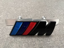 BMW M Style Grill Badge Black Metal Emblem for Front Grille Used