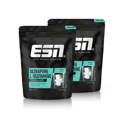 Ultrapure L Glutamine 2 x 500 g Pulver 5000 mg Glutamine pro Portion Mikrofein