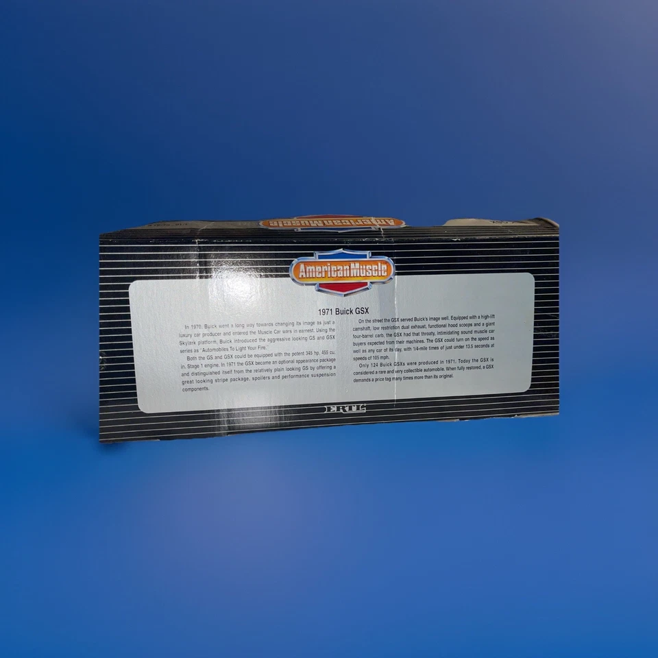 ERTL American Muscle 1971 别克 GSX 1: 18 比例压铸黑色 — 第 3/4 张图片