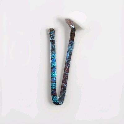 Black Blue Studded W/Tiger Hologram Belt XL 42-44 Genuine Italian Design