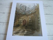 14x11 ready frame mounted 007 james bond quantum of solace skletch fight scene