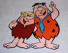 VINTAGE THE FLINTSTONES TV SHOW MOVIE CHARACTERS FRED+ BARNEY METAL GAS OIL SIGN